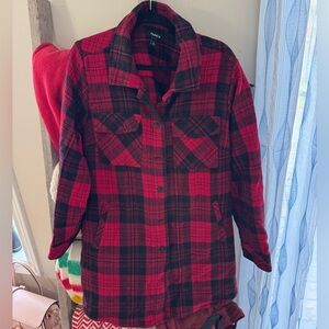 torrid Red & Black Plaid Button-Front Jacket